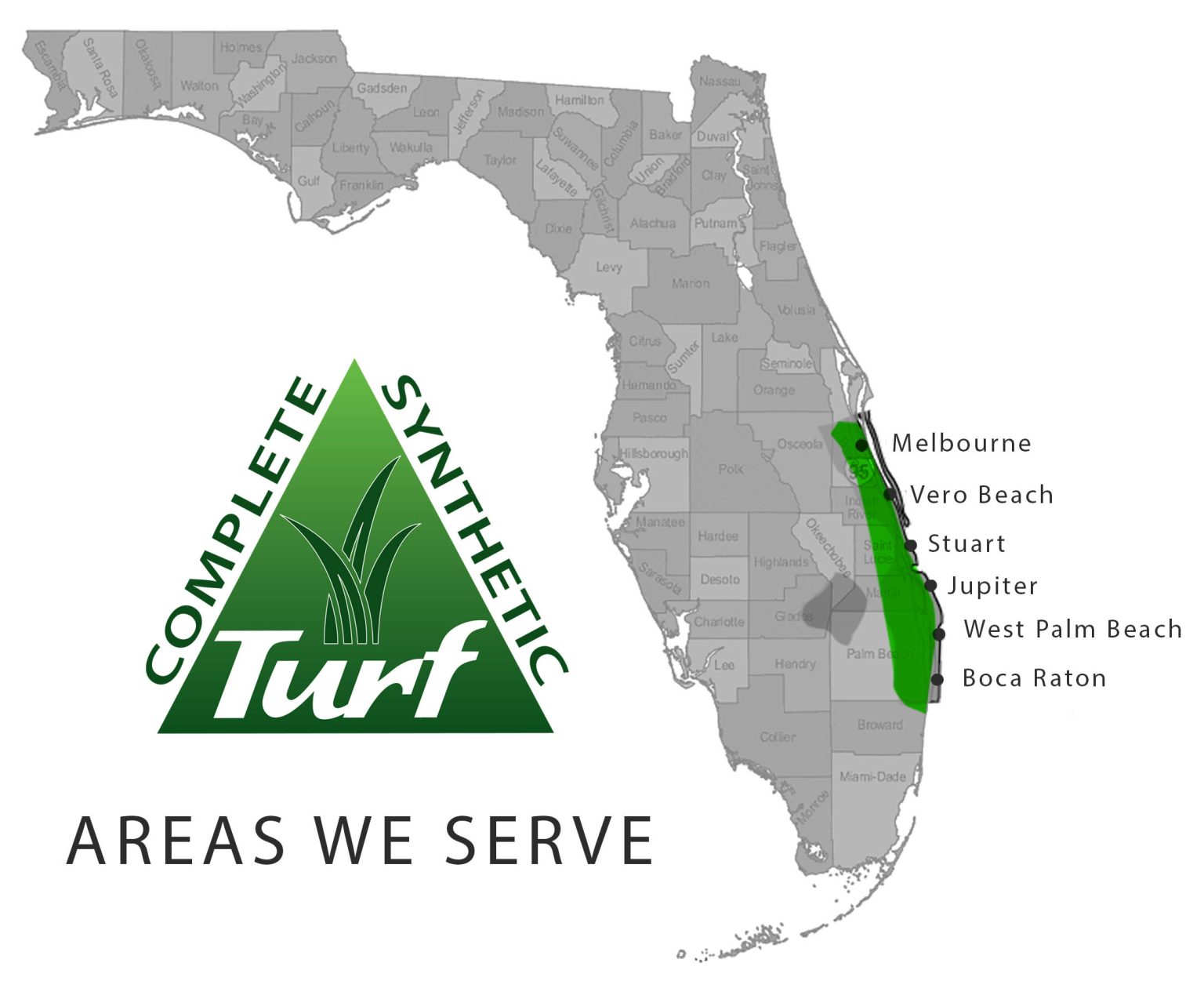 Areas We Serve - Complete Synthetic Turf