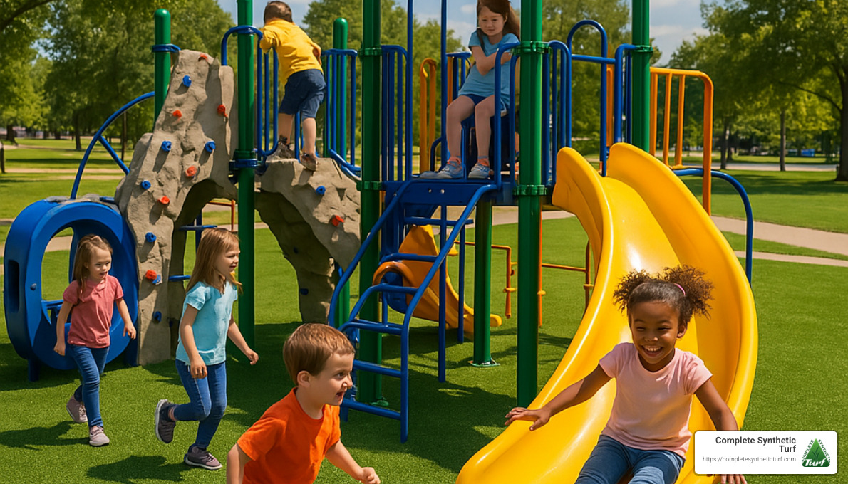 Artificial grass for playgrounds