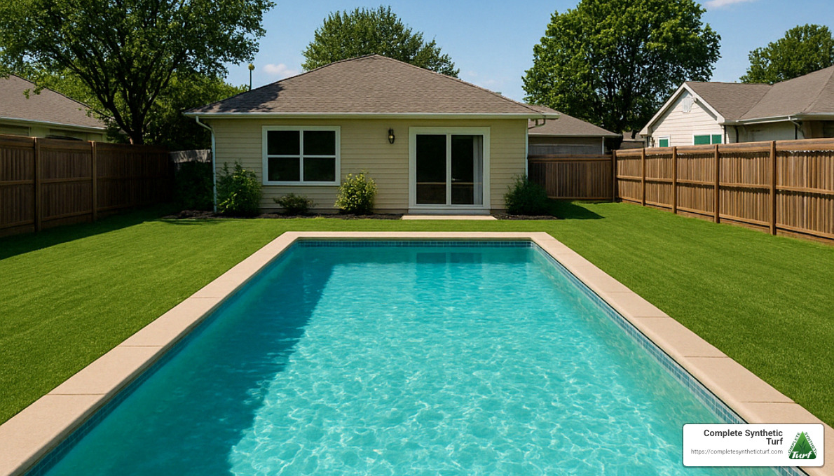 swimming pool with artificial grass