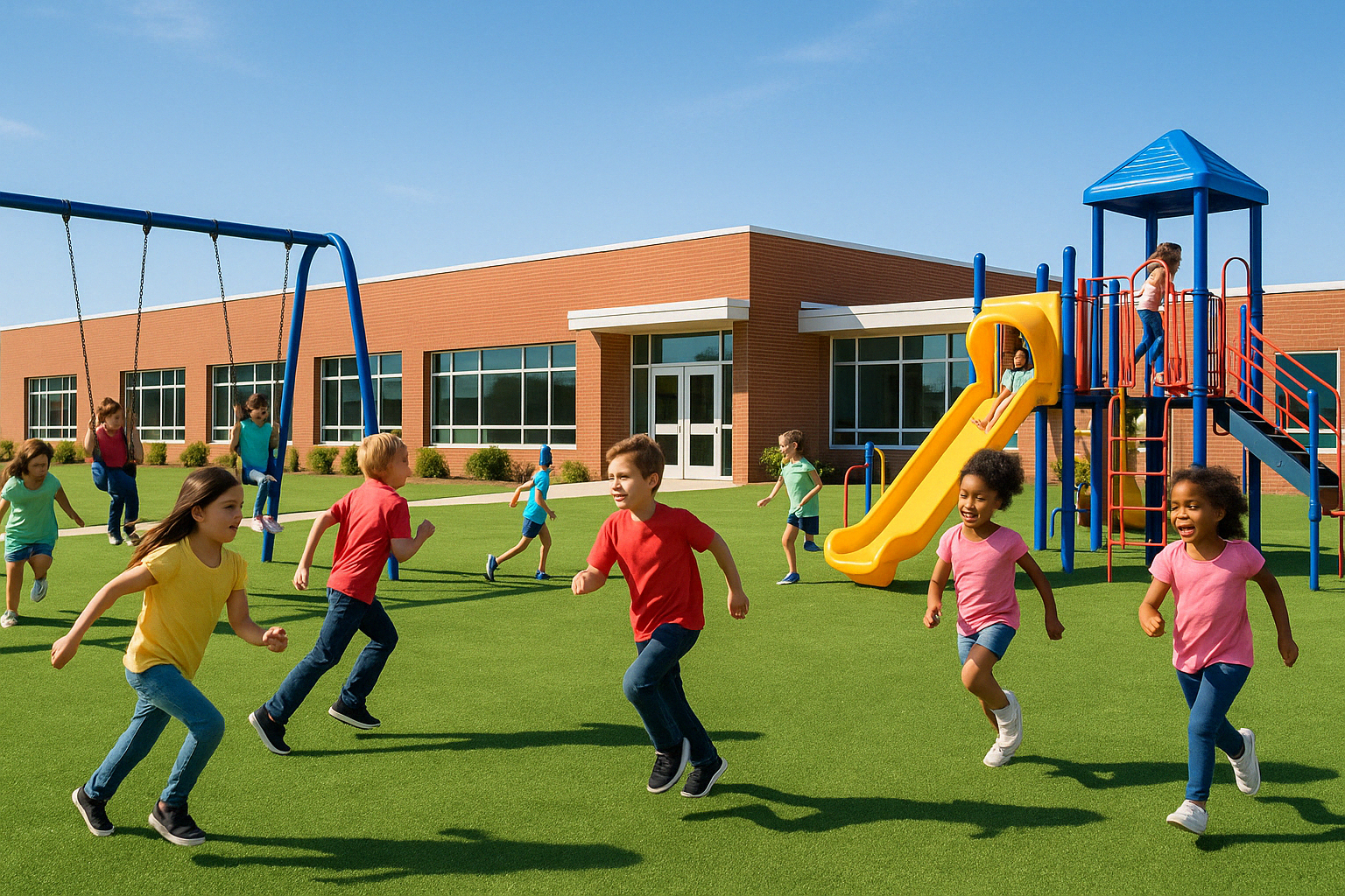 Synthetic grass for schools
