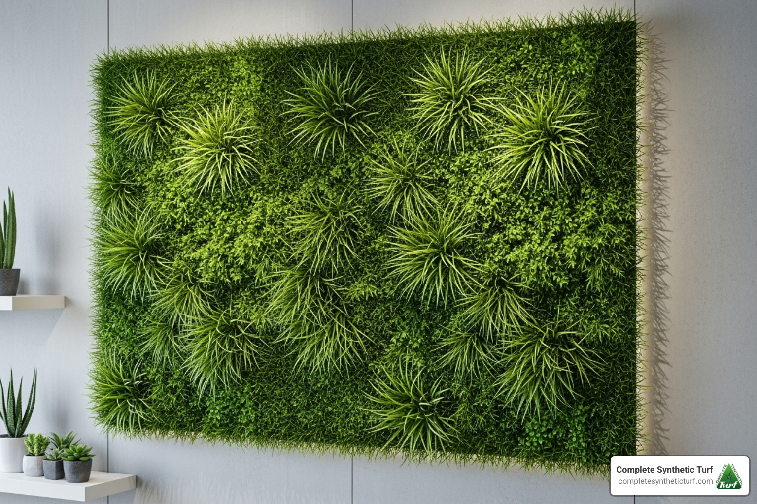 artificial grass installation on wall